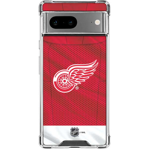 NHL Detroit Red Wings Home Jersey Google Pixel 7a Clear Case